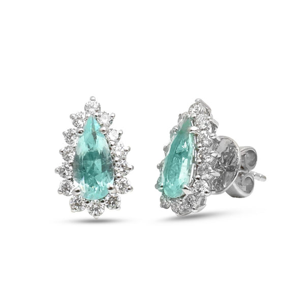Paraiba Tourmaline Diamond Earrings