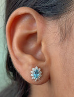 Aquamarine Diamond Earrings