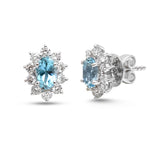 Aquamarine Diamond Earrings