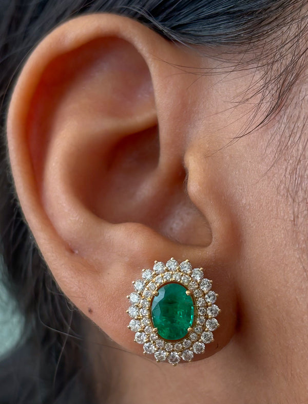 Emerald Diamond Earrings