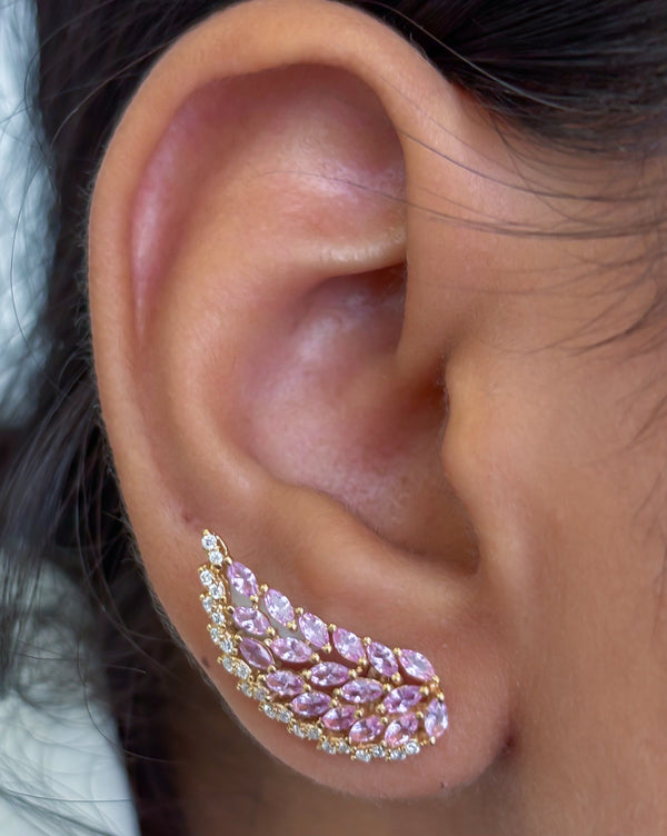 Pink Sapphire Diamond Earrings