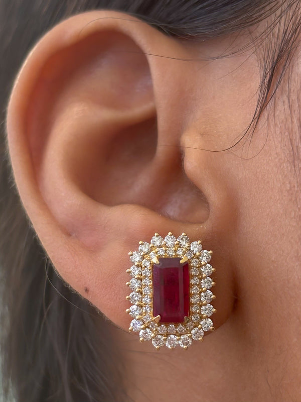 Ruby Diamond Earrings