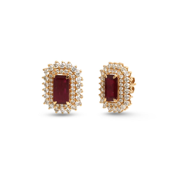 Ruby Diamond Earrings