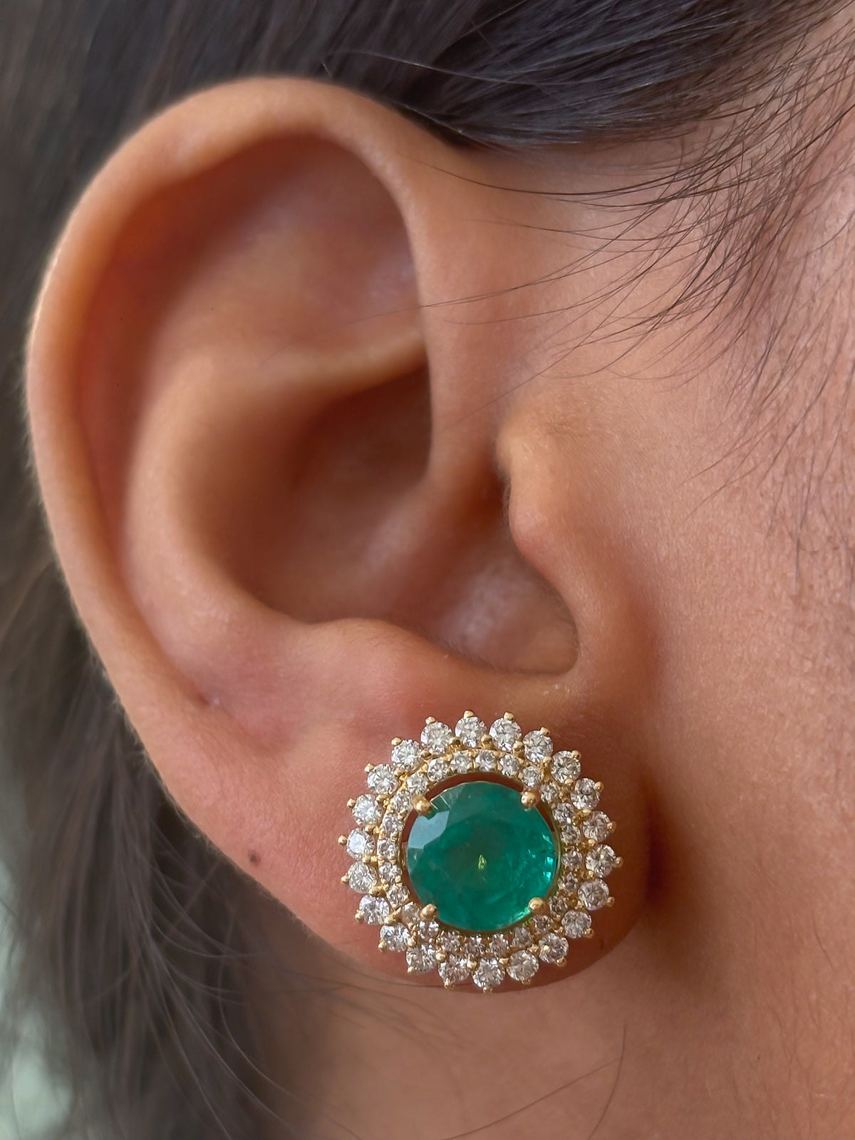 Emerald Diamond Earrings
