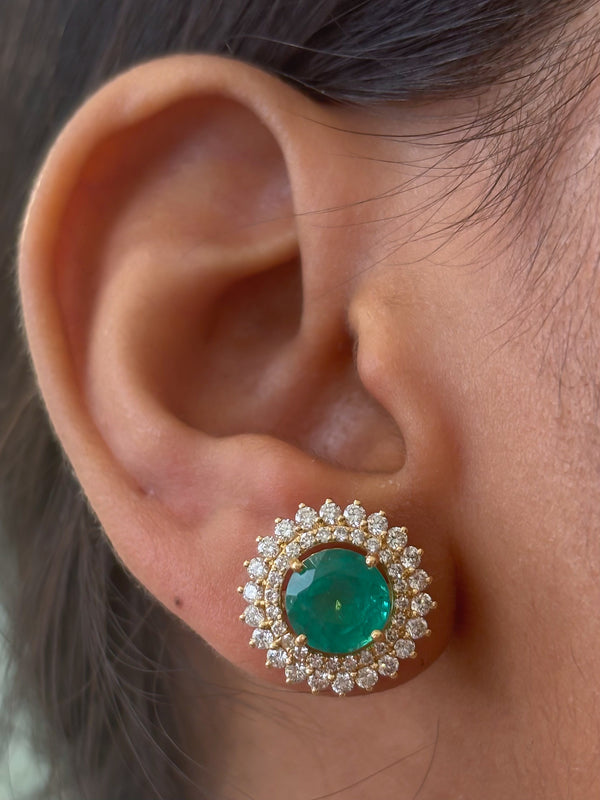 Emerald Diamond Earrings