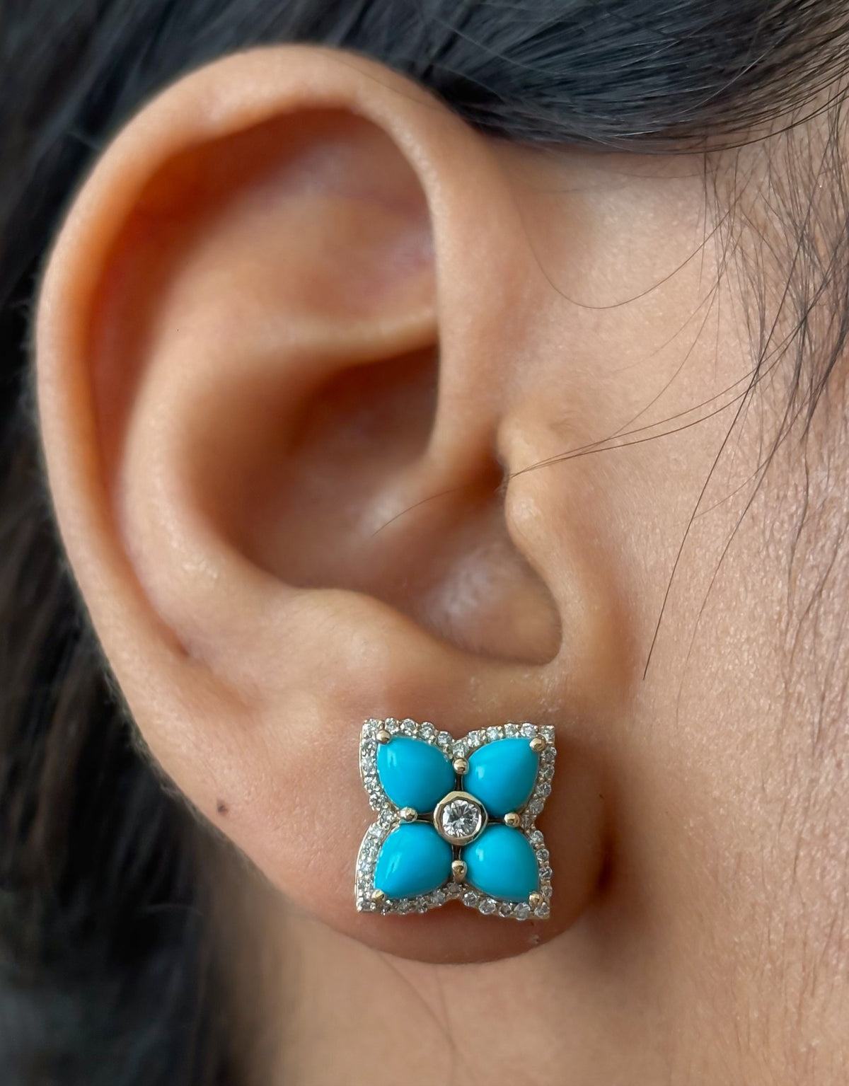 Turquoise Diamond Earrings