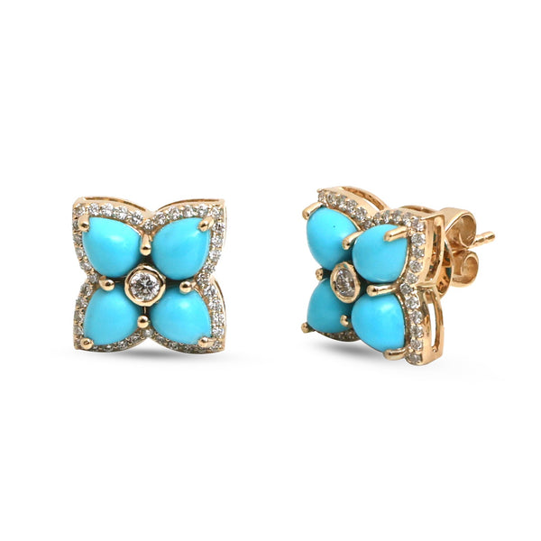 Turquoise Diamond Earrings