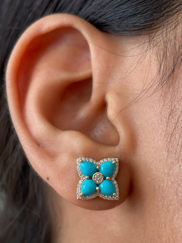 Turquoise Diamond Earrings