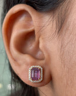 Pink Sapphire Diamond Earrings