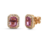 Pink Sapphire Diamond Earrings