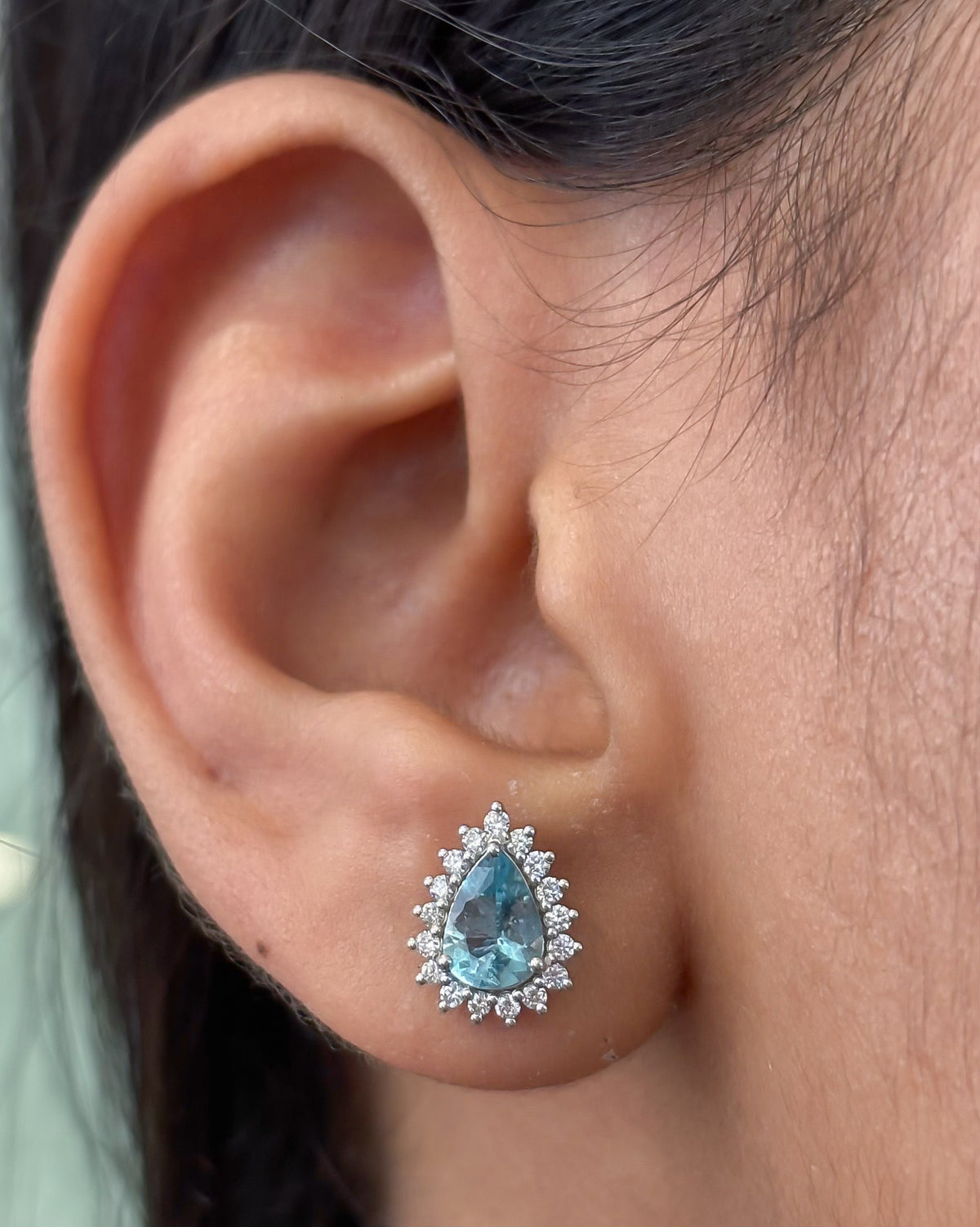 Aquamarine Diamond Earrings