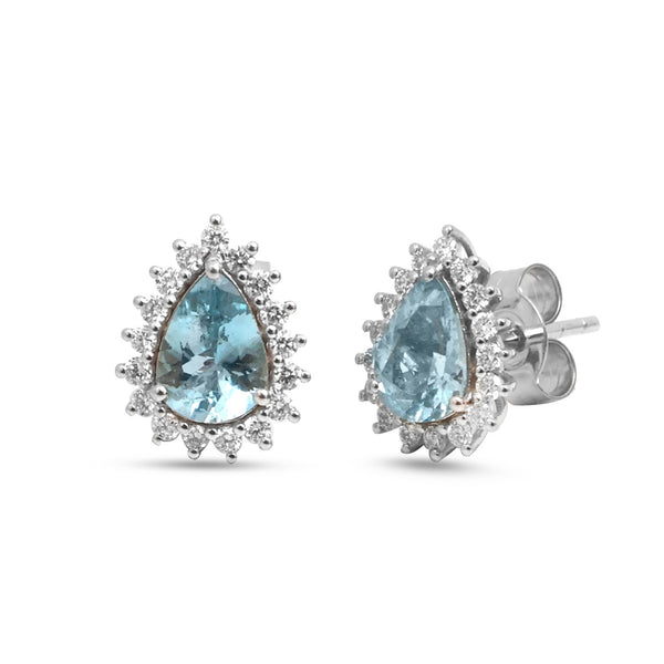 Aquamarine Diamond Earrings