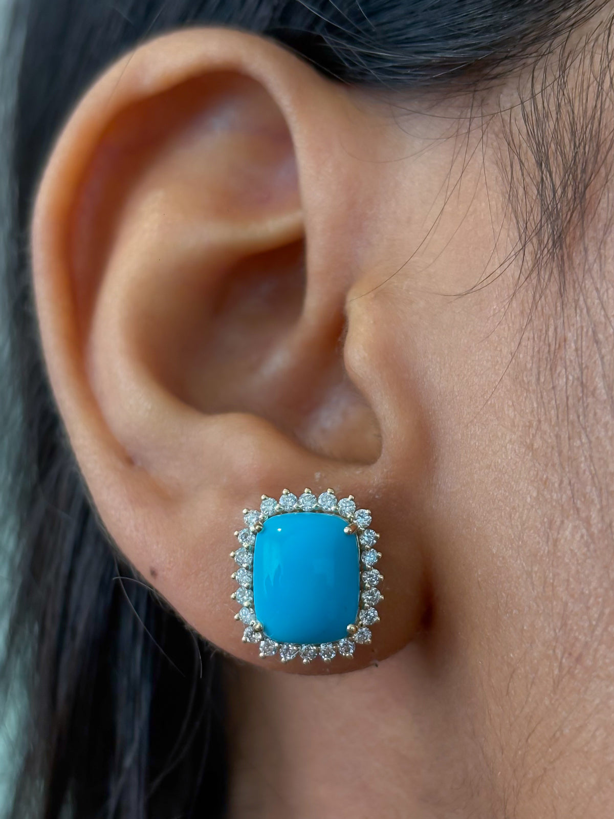 Turquoise Diamond Earrings