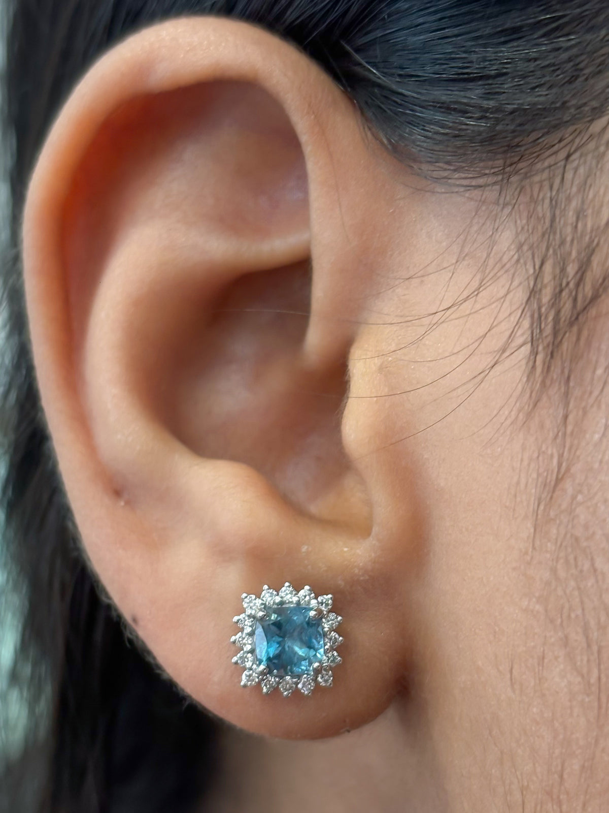 Aquamarine Diamond Earrings