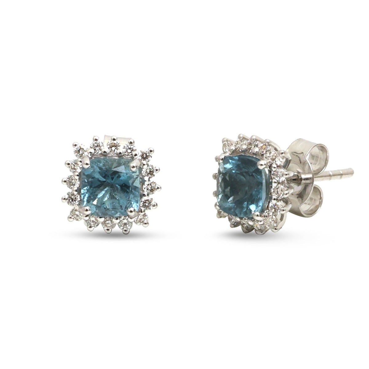 Aquamarine Diamond Earrings