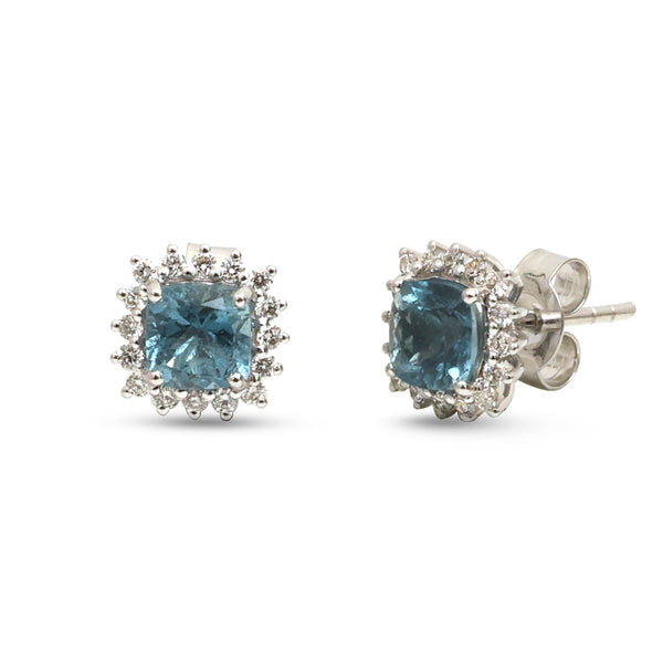 Aquamarine Diamond Earrings