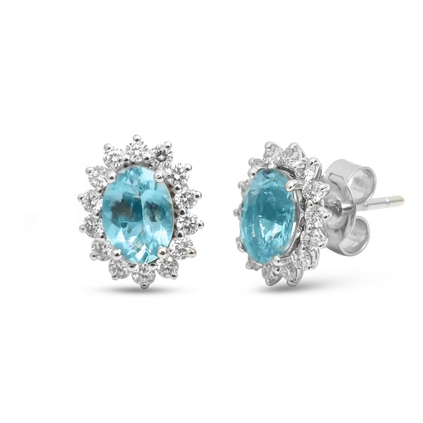 Aquamarine Diamond Earrings