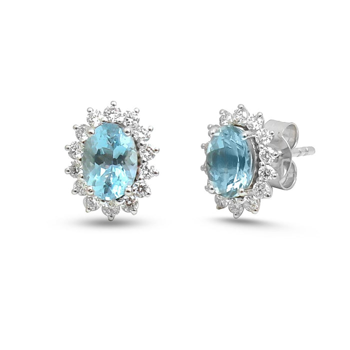 Aquamarine Diamond Earrings
