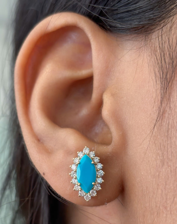 Turquoise Diamond Earrings