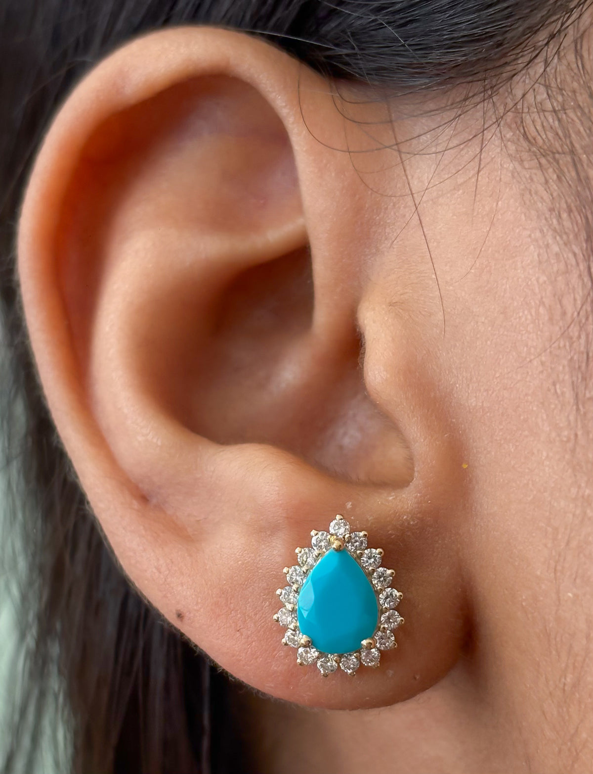 Turquoise Diamond Earrings