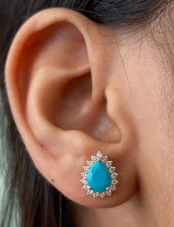 Turquoise Diamond Earrings