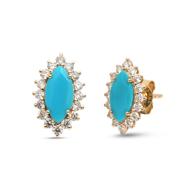 Turquoise Diamond Earrings