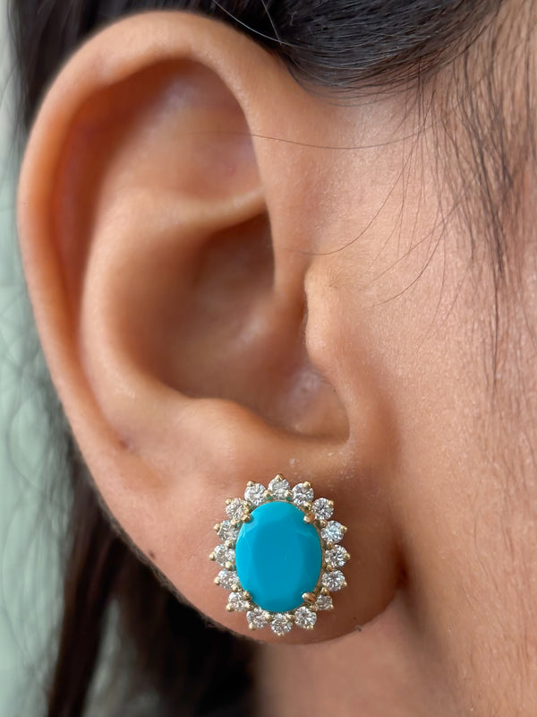 Turquoise Diamond Earrings