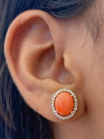 Coral Diamond Earrings
