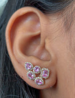 Pink Sapphire Diamond Earrings