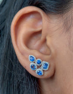 Blue Sapphire Diamond Earrings