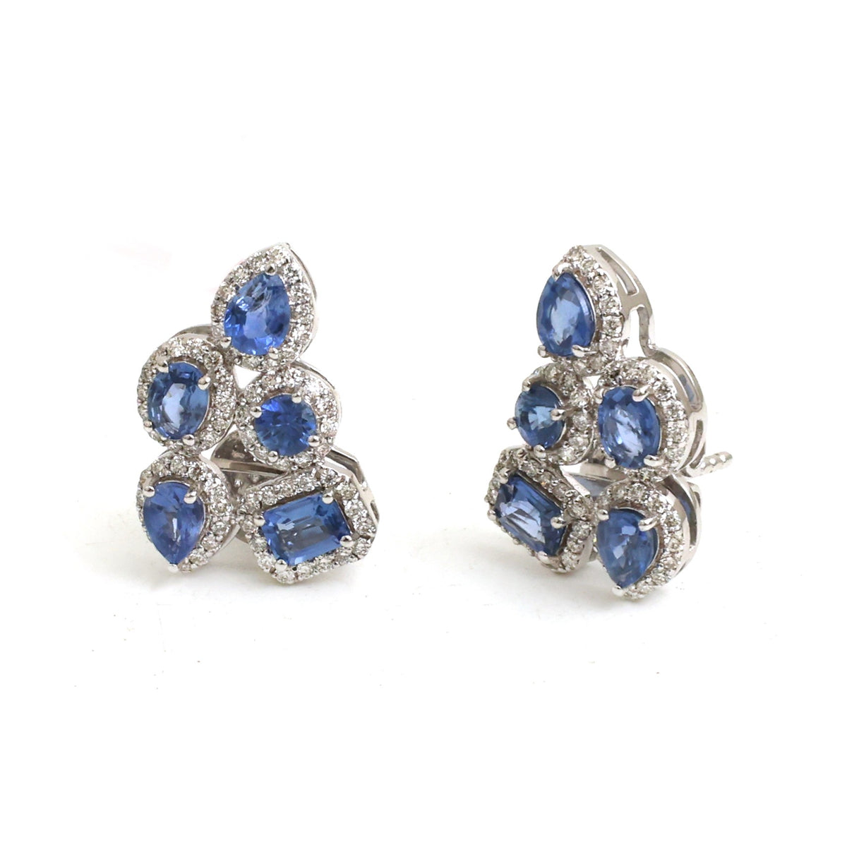 Blue Sapphire Diamond Earrings