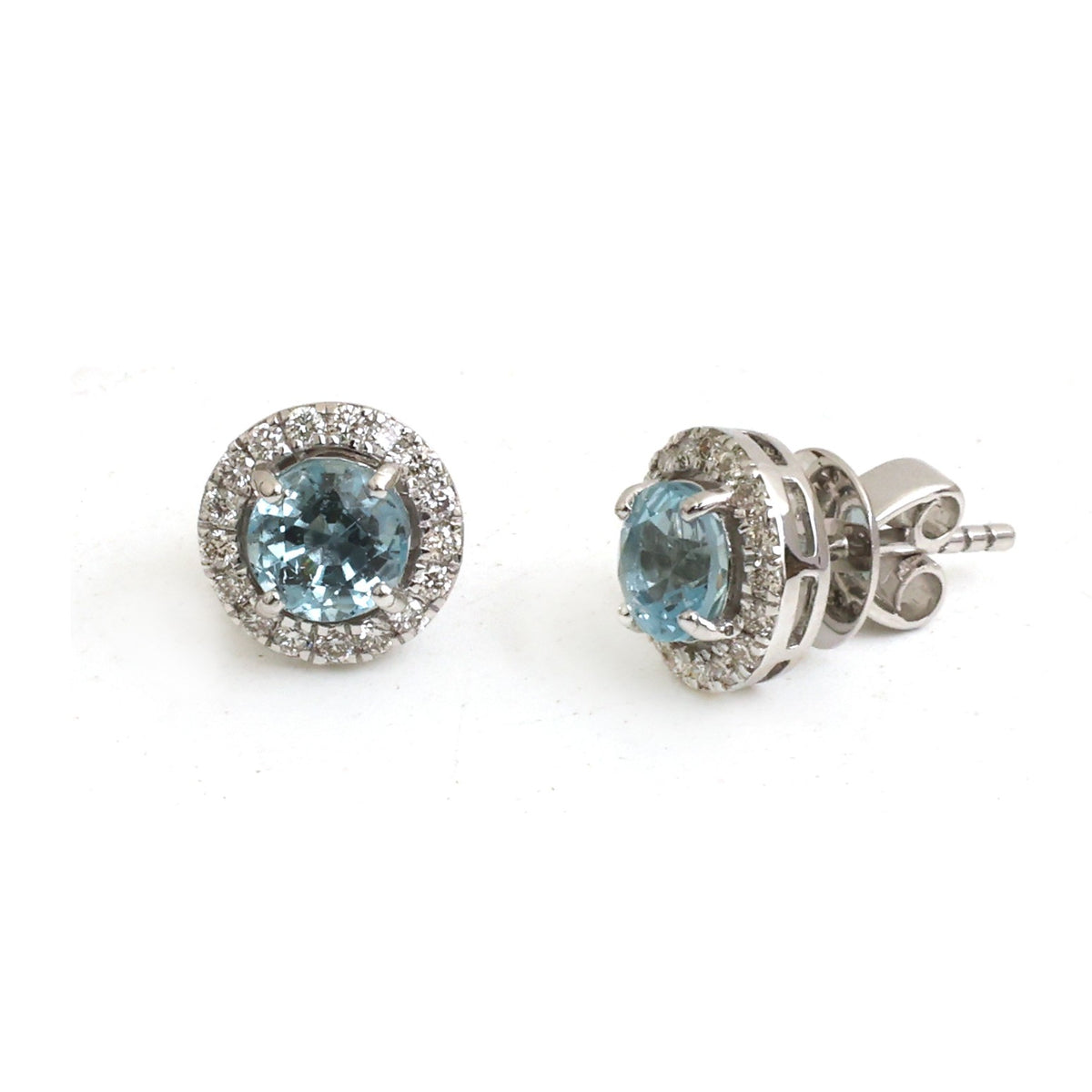 Aquamarine Diamond Earrings