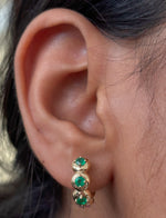 Pink Sapphire Emerald Earrings