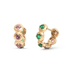 Pink Sapphire Emerald Earrings