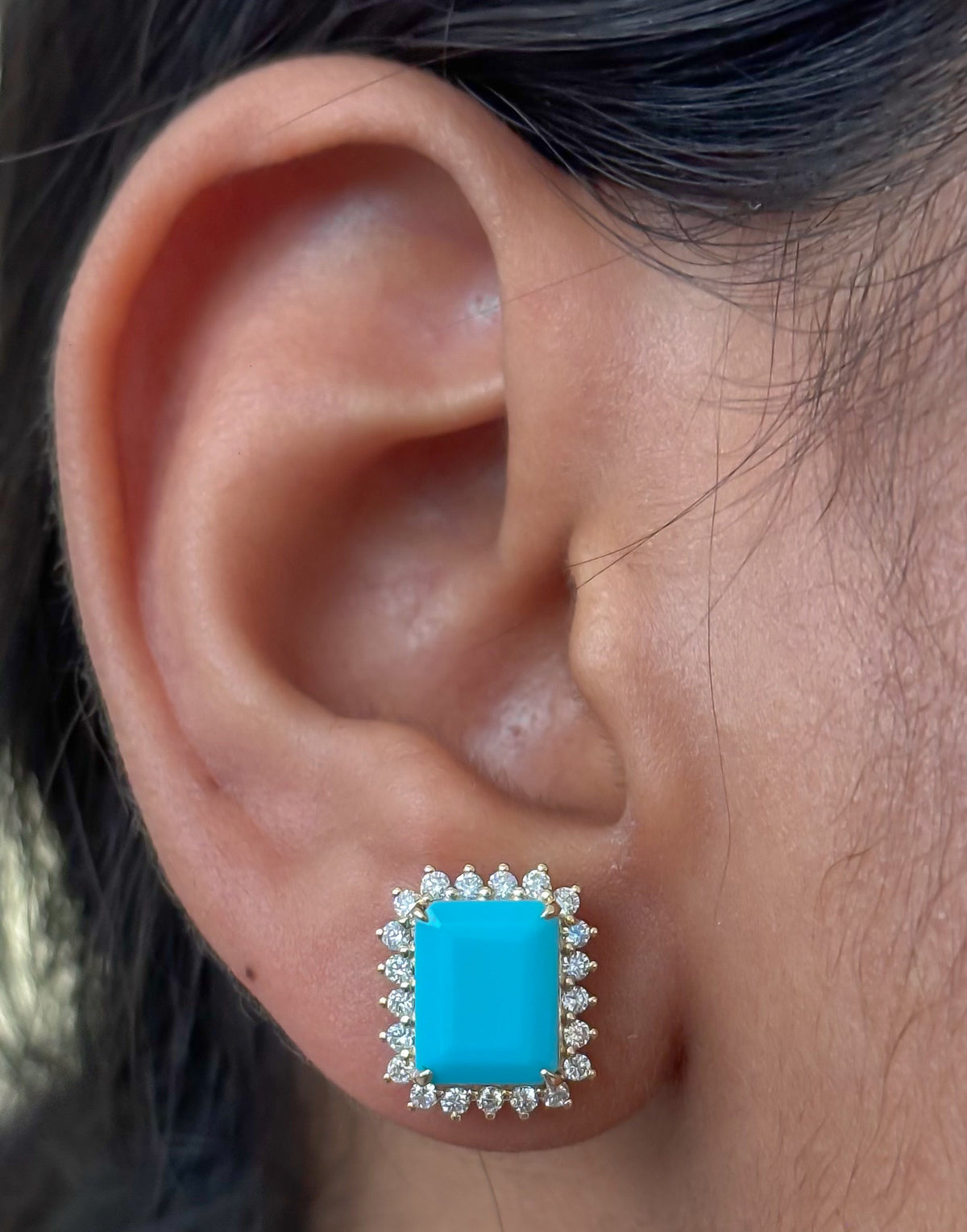 Turquoise Diamond Earrings