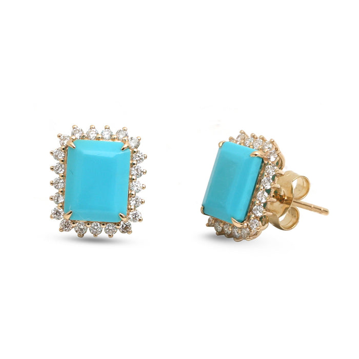 Turquoise Diamond Earrings