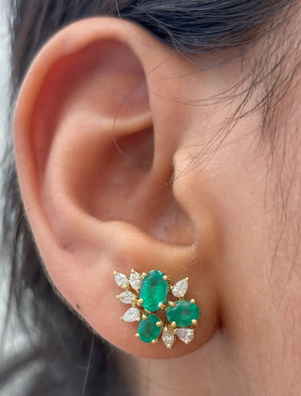 Emerald Diamond Earrings