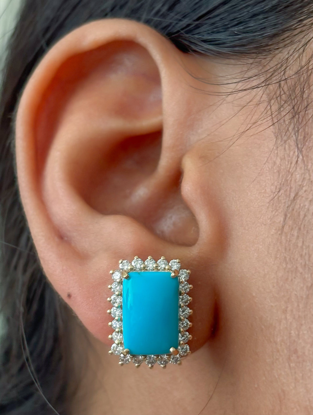 Turquoise Diamond Earrings