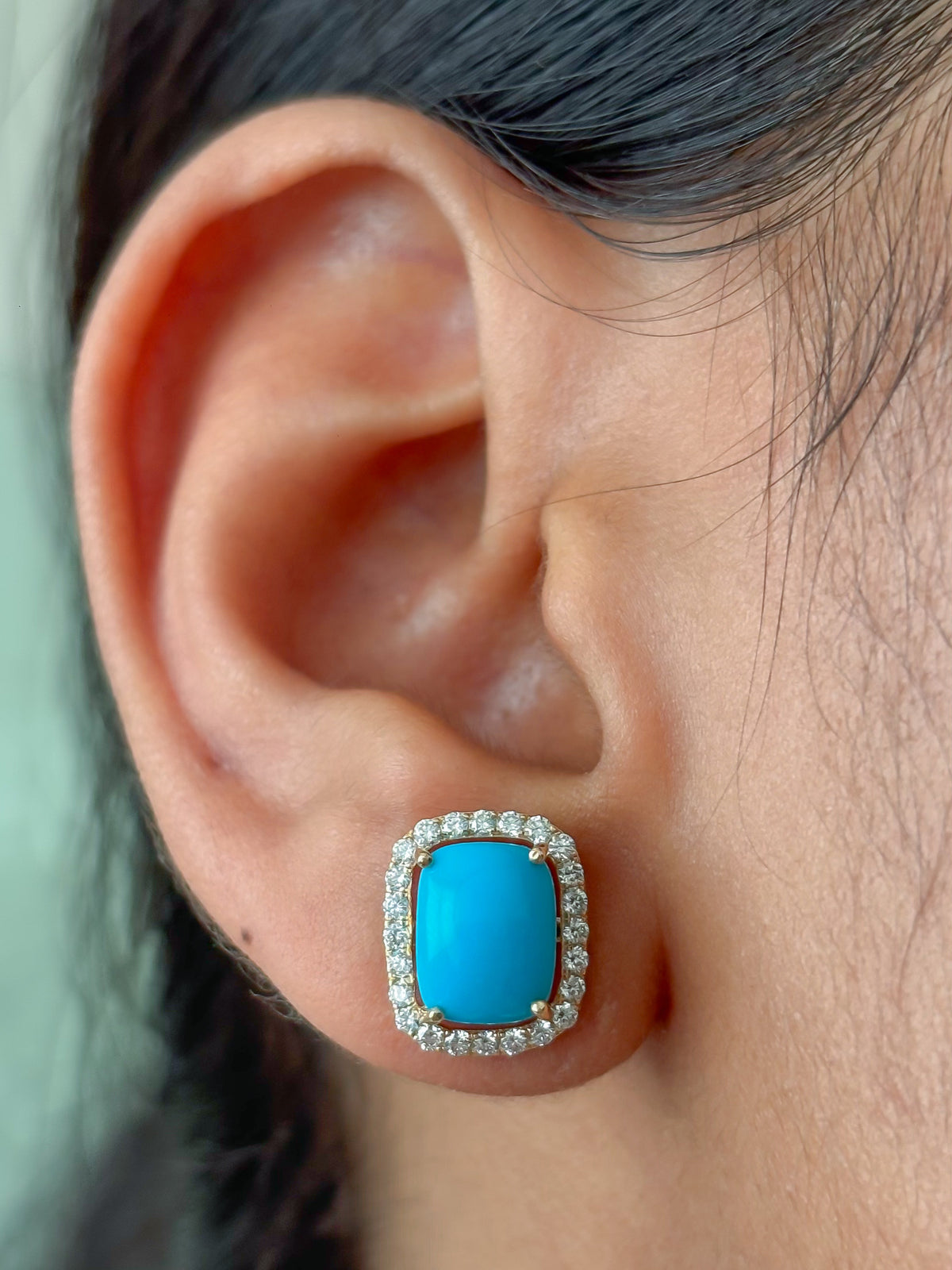 Turquoise Diamond Earrings