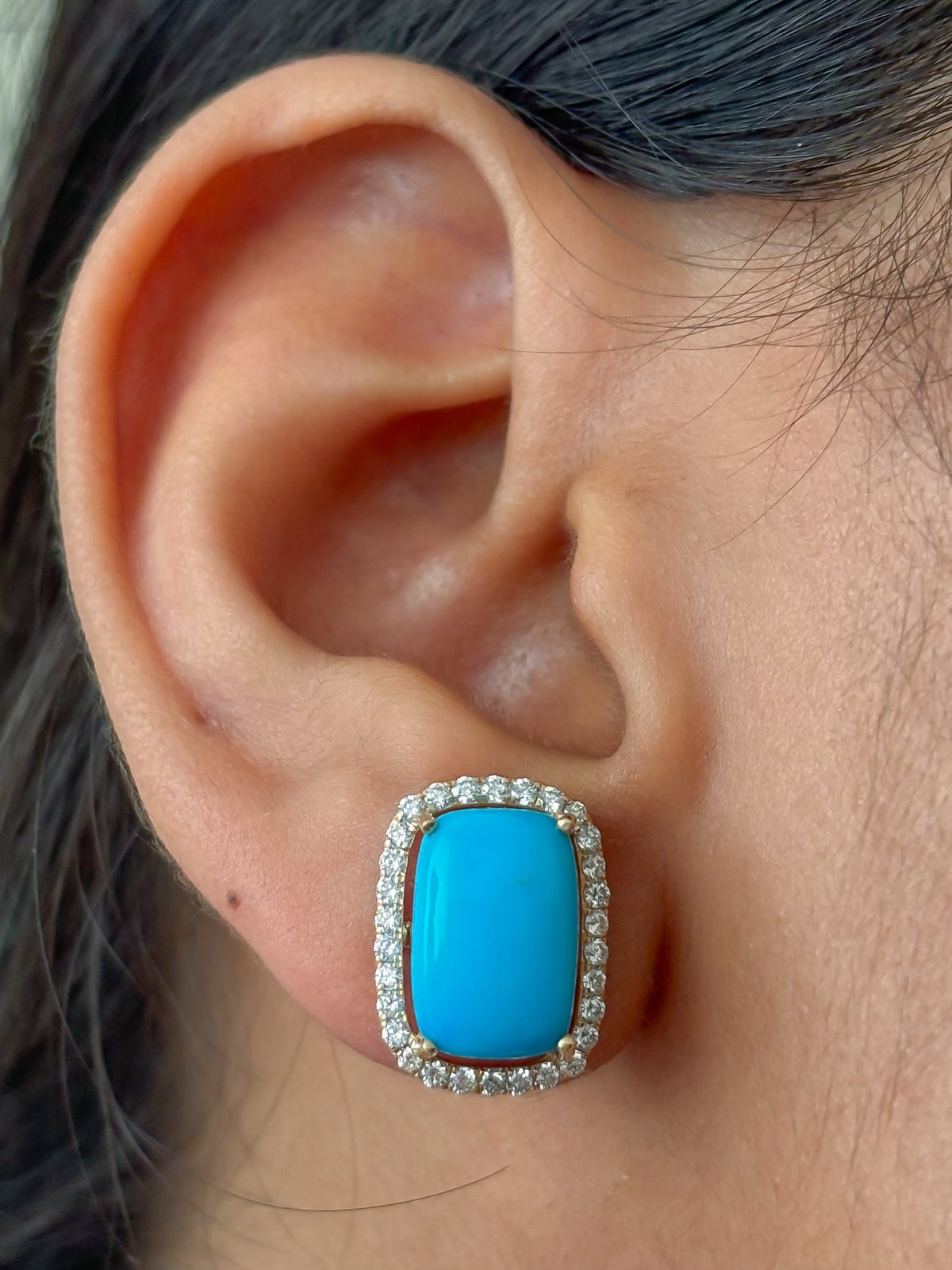 Turquoise Diamond Earrings