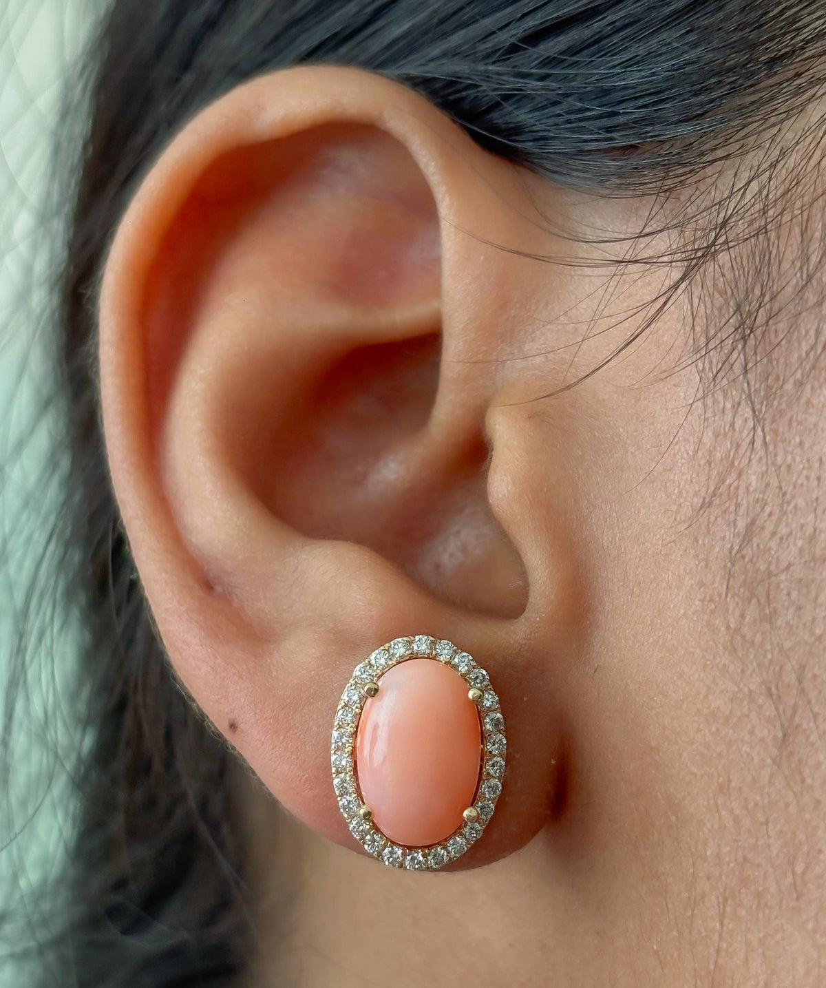 Coral Diamond Earrings