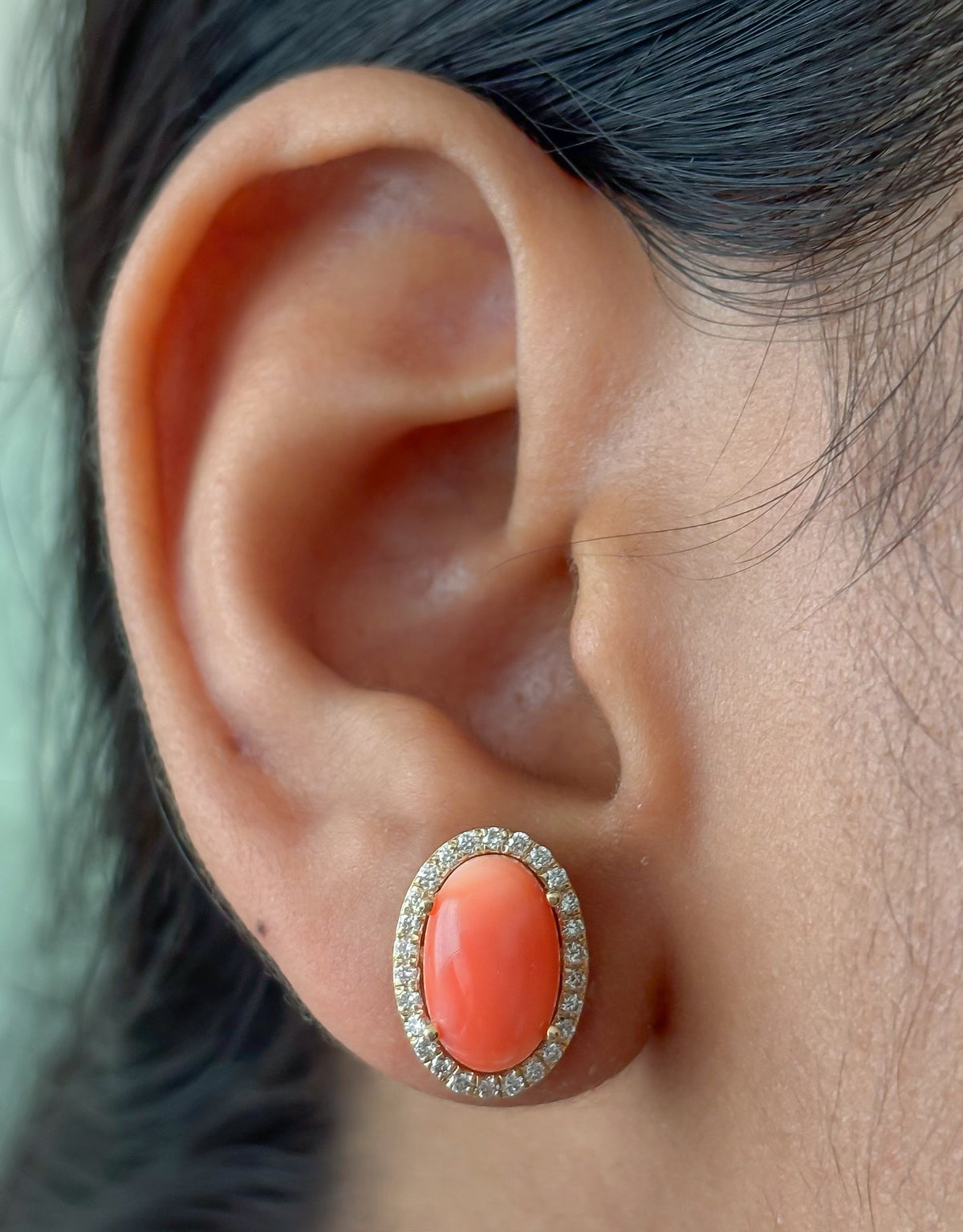 Coral Diamond Earrings