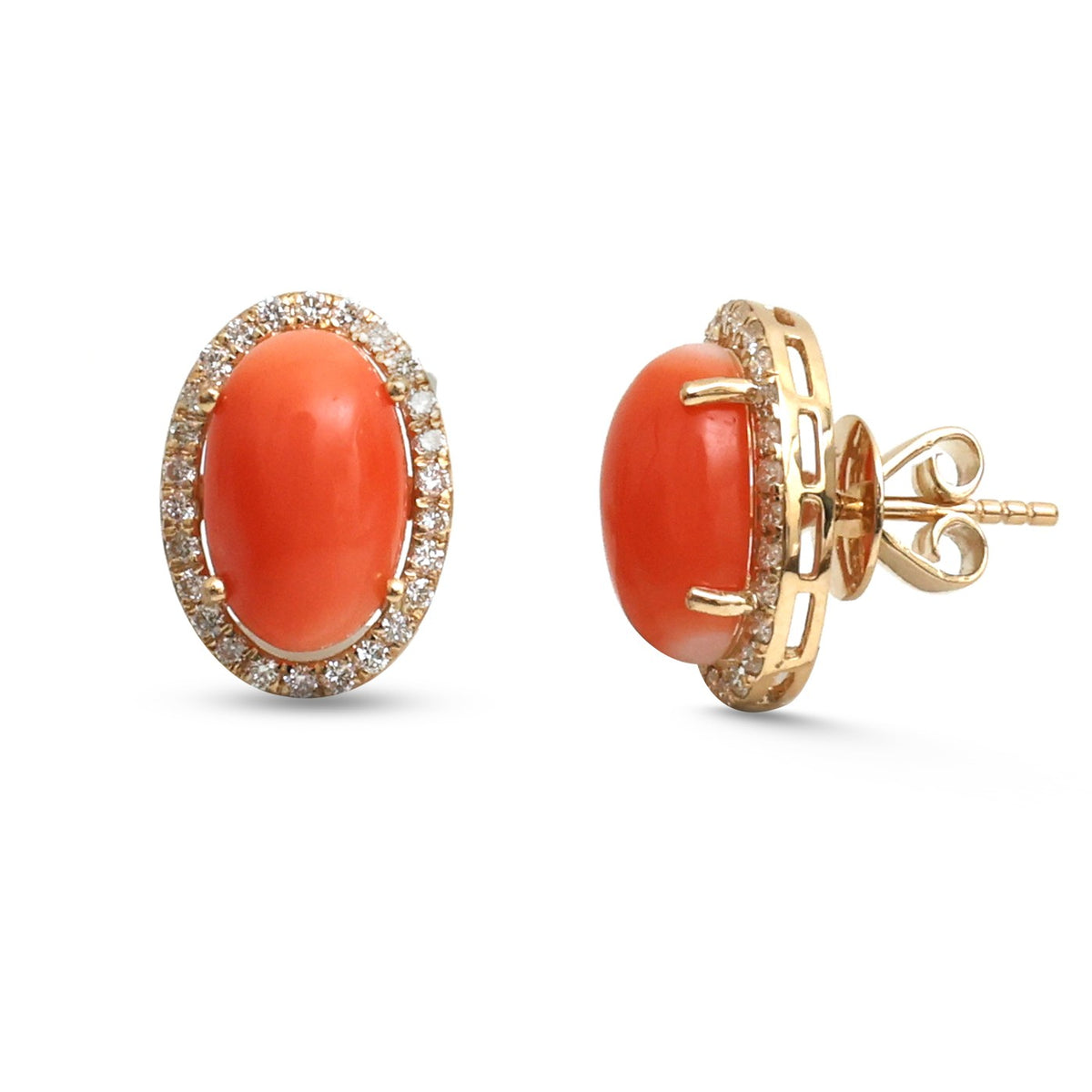 Coral Diamond Earrings