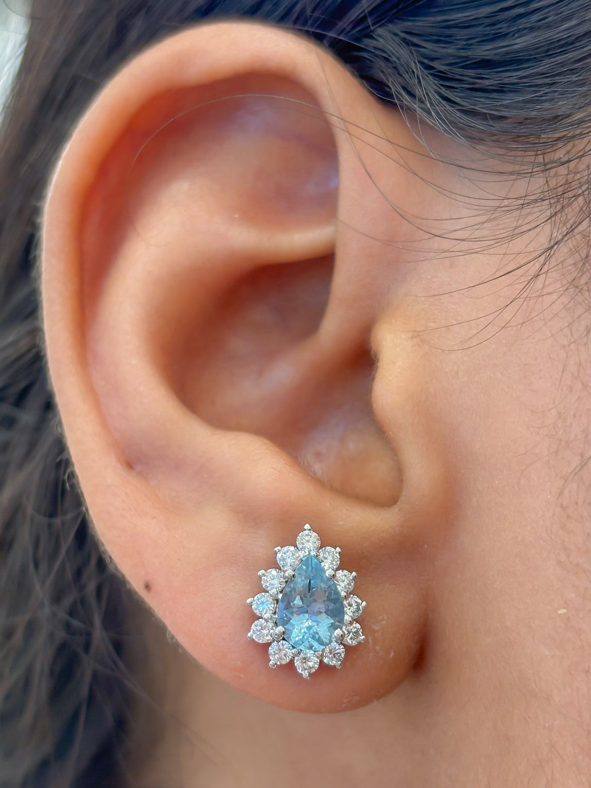 Aquamarine Diamond Earrings