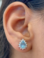 Aquamarine Diamond Earrings