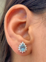 Aquamarine Diamond Earrings