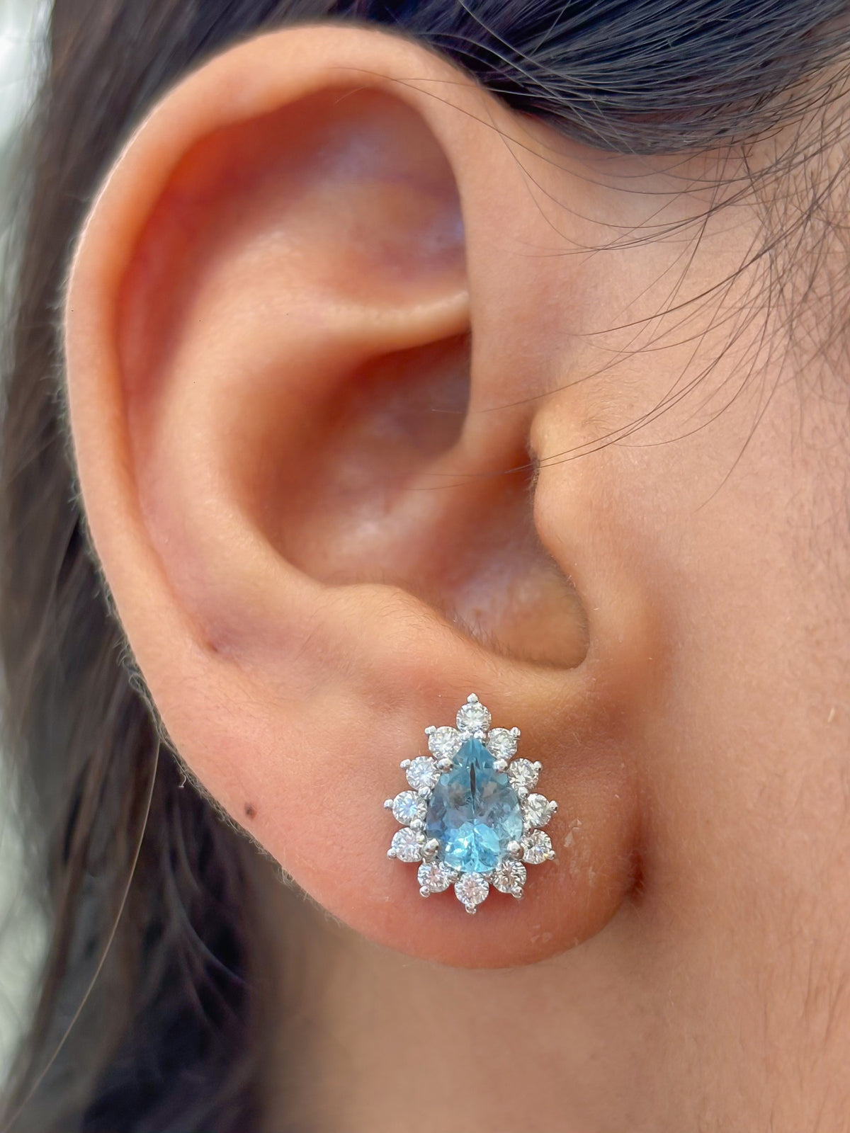 Aquamarine Diamond Earrings
