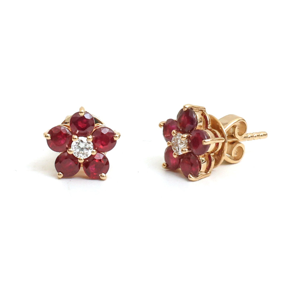 Ruby Diamond Earrings