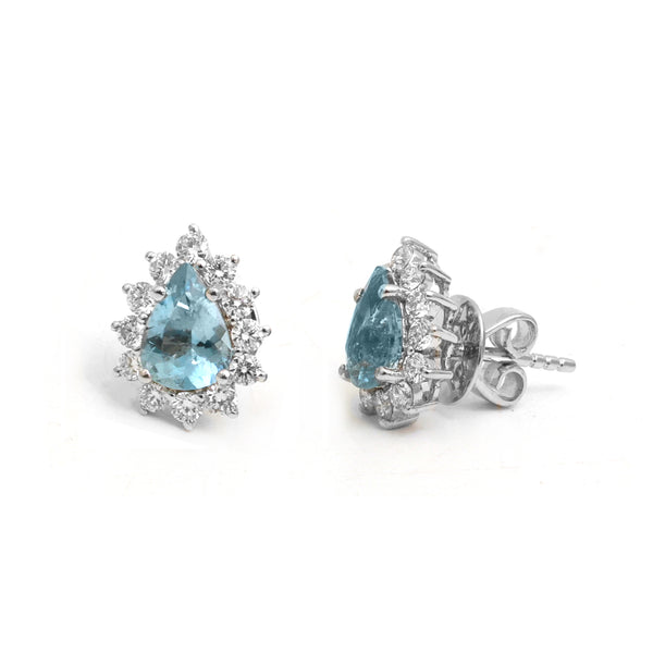 Aquamarine Diamond Earrings