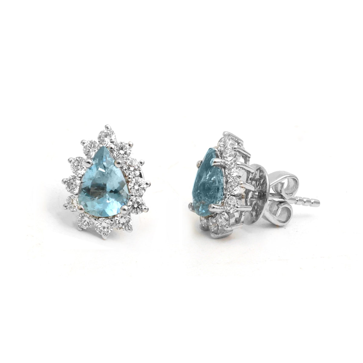 Aquamarine Diamond Earrings